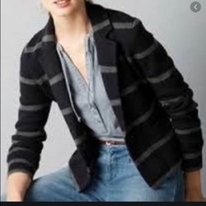 Loft gray striped knit blazer